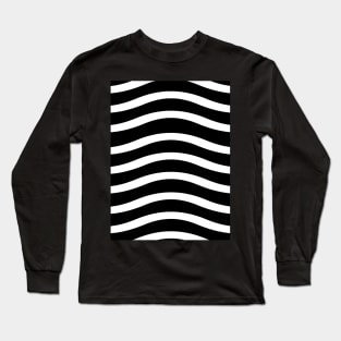 Black and white wavy line pattern Long Sleeve T-Shirt